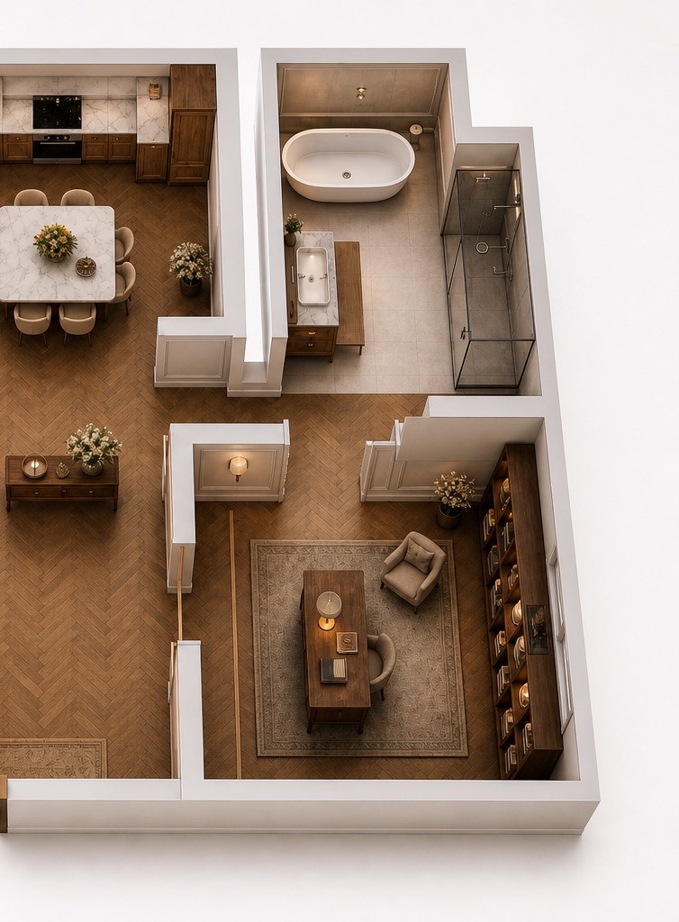 Furnished apartment floor plan
