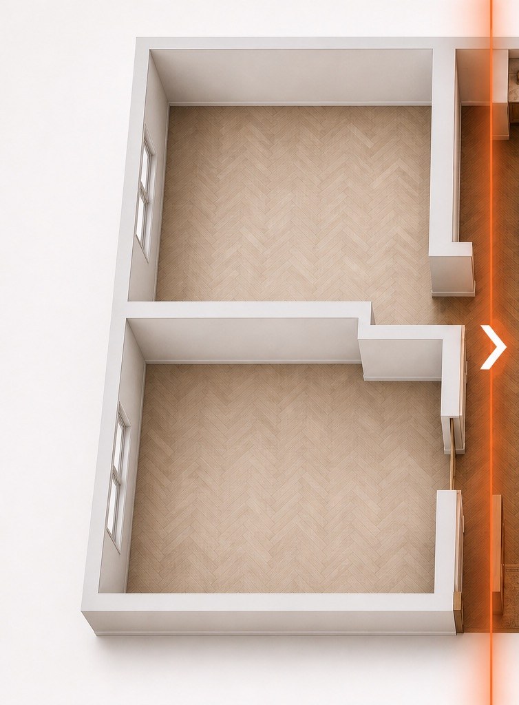 Empty apartment floor plan